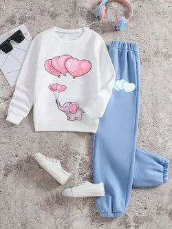 GIRLS FUL SLVE TRACK SUIT Blue Stone